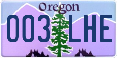 OR license plate 003LHE