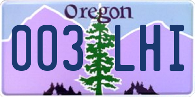 OR license plate 003LHI