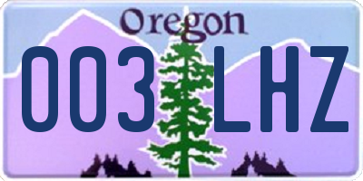 OR license plate 003LHZ