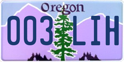 OR license plate 003LIH