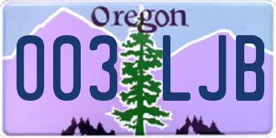 OR license plate 003LJB