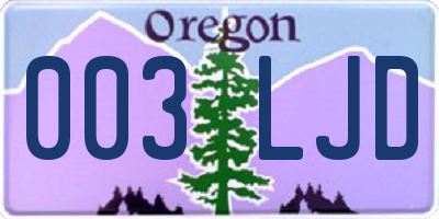 OR license plate 003LJD