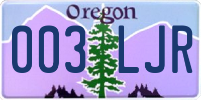 OR license plate 003LJR
