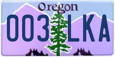 OR license plate 003LKA