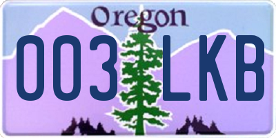 OR license plate 003LKB