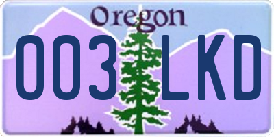 OR license plate 003LKD