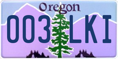 OR license plate 003LKI