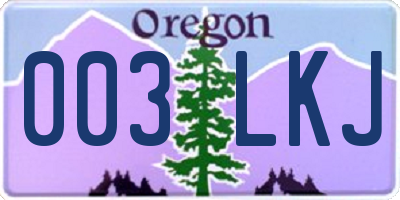 OR license plate 003LKJ