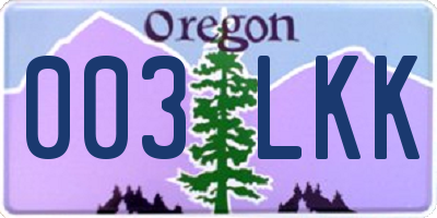 OR license plate 003LKK
