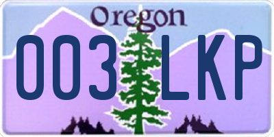 OR license plate 003LKP