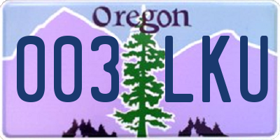 OR license plate 003LKU