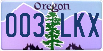 OR license plate 003LKX