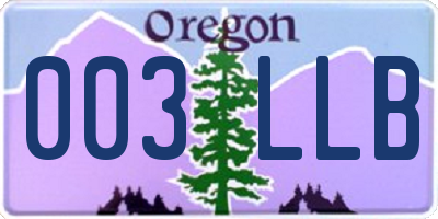 OR license plate 003LLB