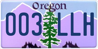 OR license plate 003LLH