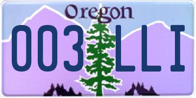 OR license plate 003LLI