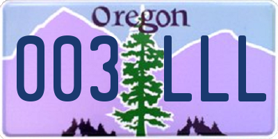 OR license plate 003LLL