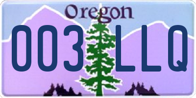 OR license plate 003LLQ