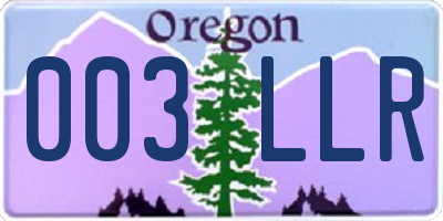 OR license plate 003LLR