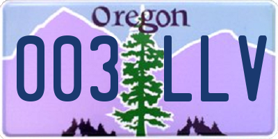 OR license plate 003LLV