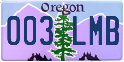 OR license plate 003LMB