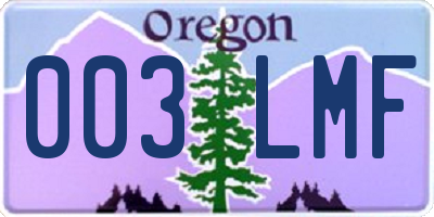 OR license plate 003LMF