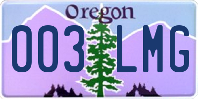 OR license plate 003LMG
