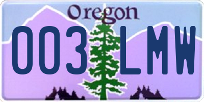 OR license plate 003LMW