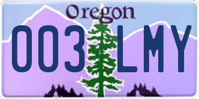 OR license plate 003LMY