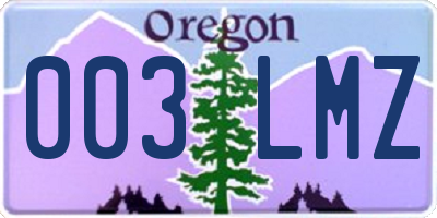 OR license plate 003LMZ