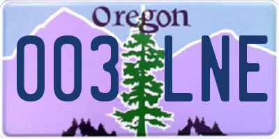 OR license plate 003LNE