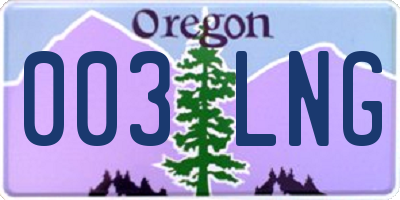 OR license plate 003LNG