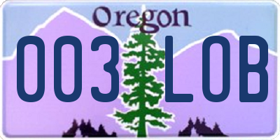 OR license plate 003LOB