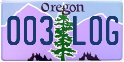 OR license plate 003LOG