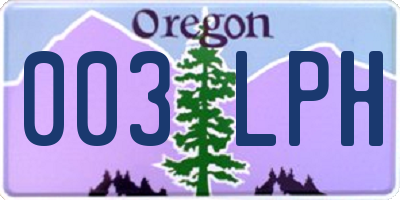 OR license plate 003LPH