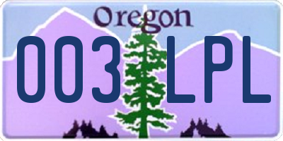 OR license plate 003LPL