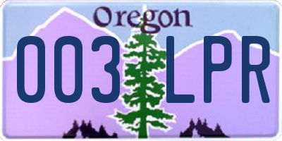 OR license plate 003LPR