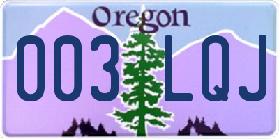 OR license plate 003LQJ