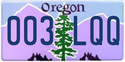 OR license plate 003LQQ