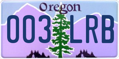 OR license plate 003LRB
