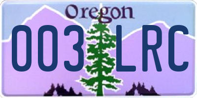 OR license plate 003LRC