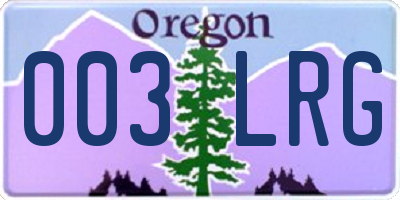 OR license plate 003LRG