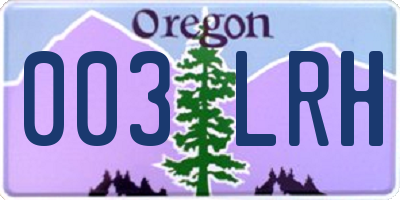 OR license plate 003LRH