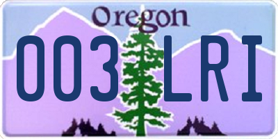 OR license plate 003LRI