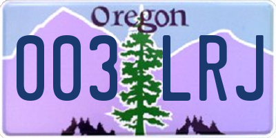 OR license plate 003LRJ