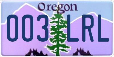 OR license plate 003LRL