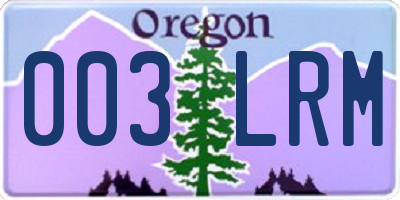 OR license plate 003LRM