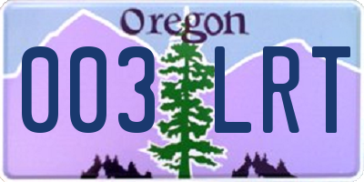 OR license plate 003LRT