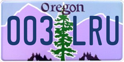OR license plate 003LRU