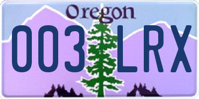 OR license plate 003LRX