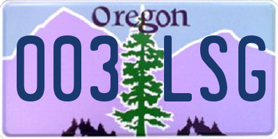 OR license plate 003LSG